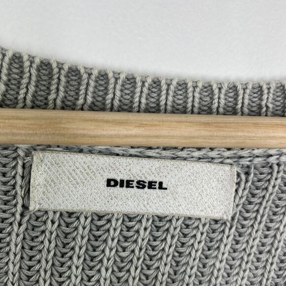 Diesel Grey Crew Neck Knit Long Sleeve Pullover Sweater Women's Size Medium M - Picture 5 of 6